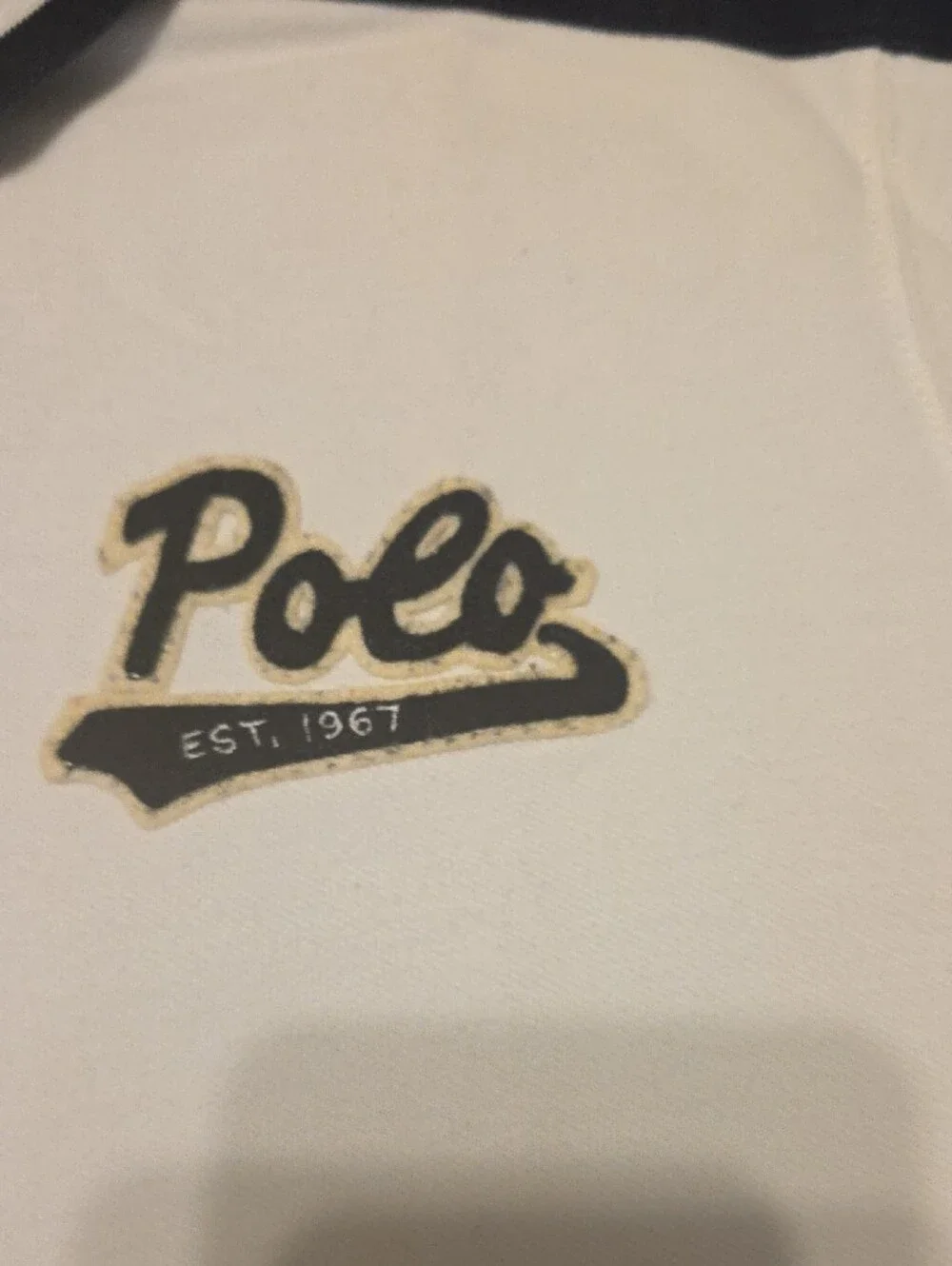 Polo by Ralph Lauren White and Navy Embroidered Short-Sleeve Polo